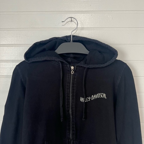 Harley Davidson VINTAGE 2007 Zip Up Grunge Goth Punk Skater Motorcycle Jacket - Picture 2 of 10